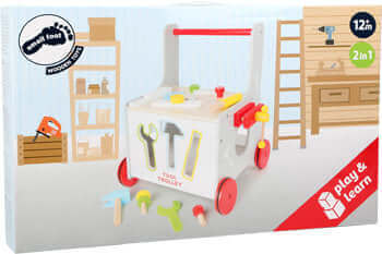 Small Foot - Chariot de marche "Mon 1er établi" - A partir de 12 mois - chariot, marche, outil, trieur de formes, trotteur, établi