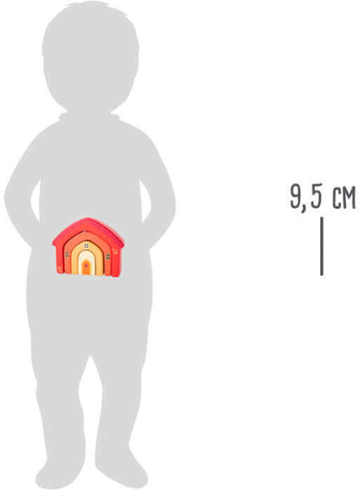 Small Foot - Blocs de construction en bois Maison - A partir de 1 an - assemblage, blocs, empiler, motricité fine