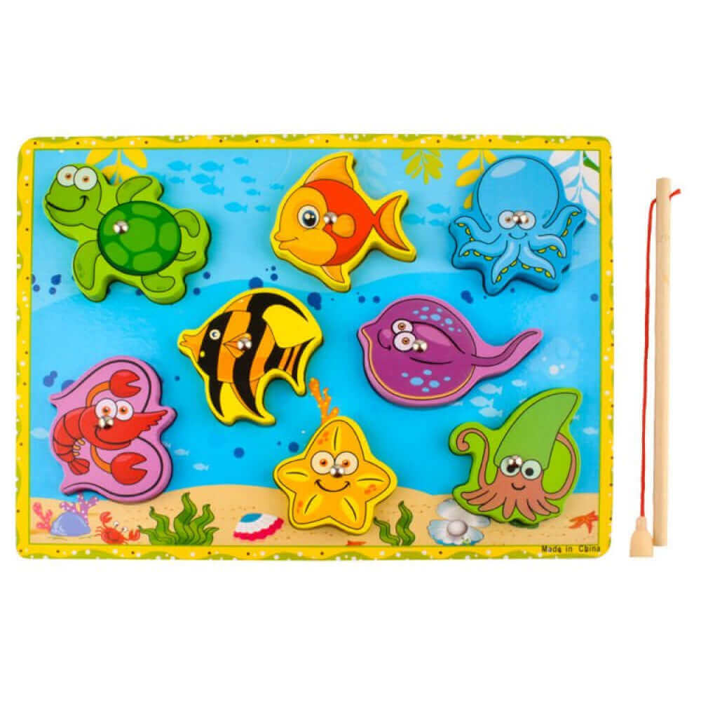 Kruzzel - Puzzle & Pêche magnétique - animaux marins, motricité fine, poissons, puzzle, pêche magnétique