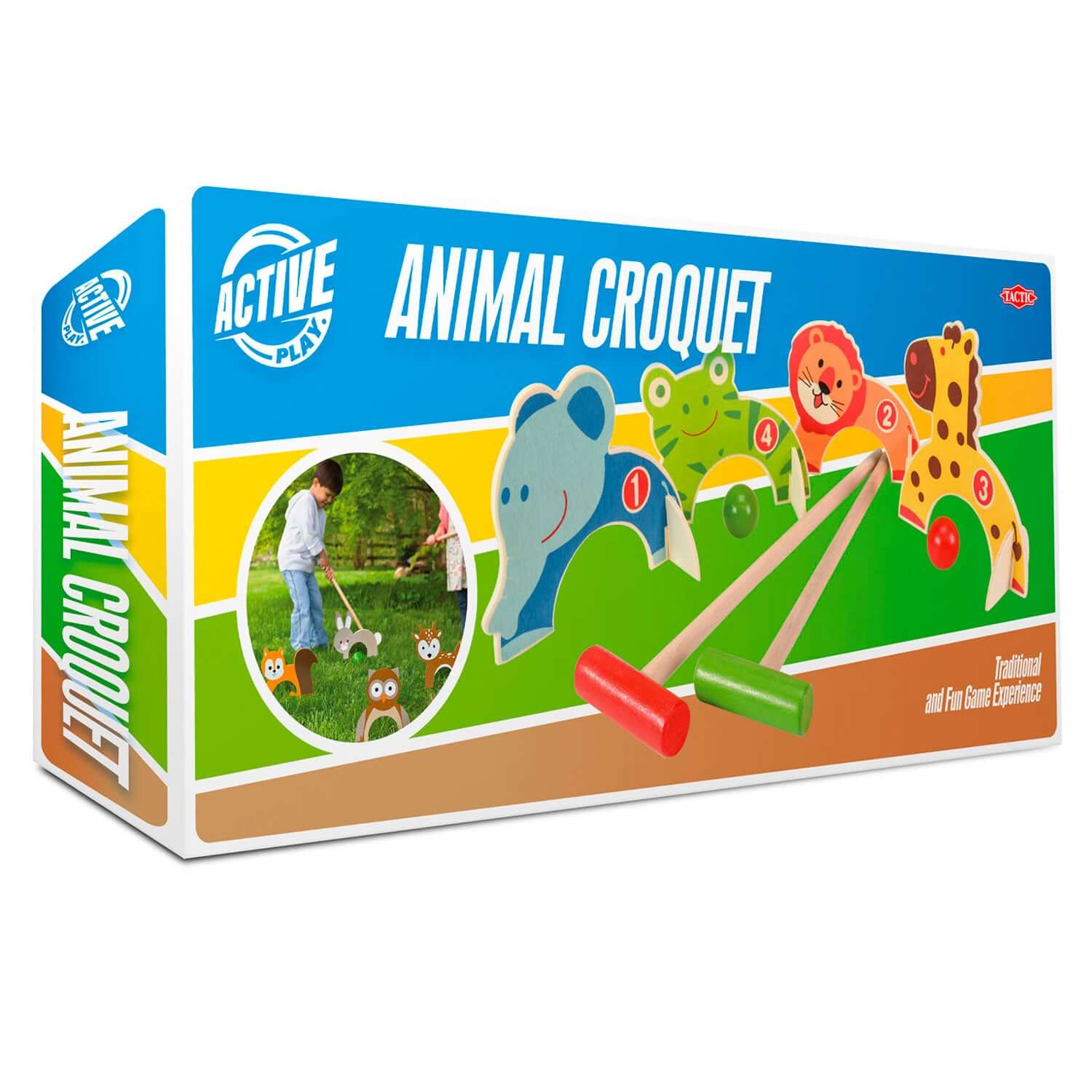 Tactic - Jeu traditionnel de Croquet en bois pour enfants " Animal Croquet"- Dès 5 ans