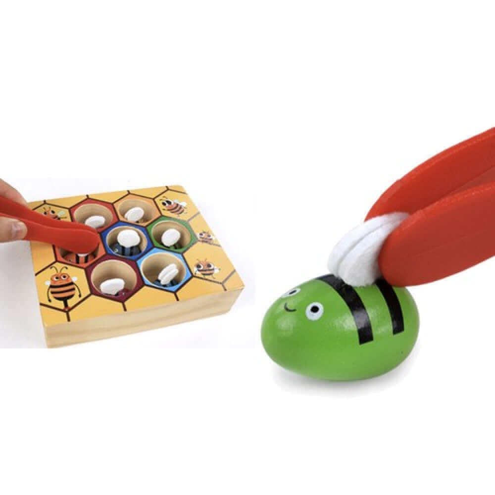 Kruzzel - Nid d'abeilles avec pince - abeille, couleurs, motricité fine, nid, pince