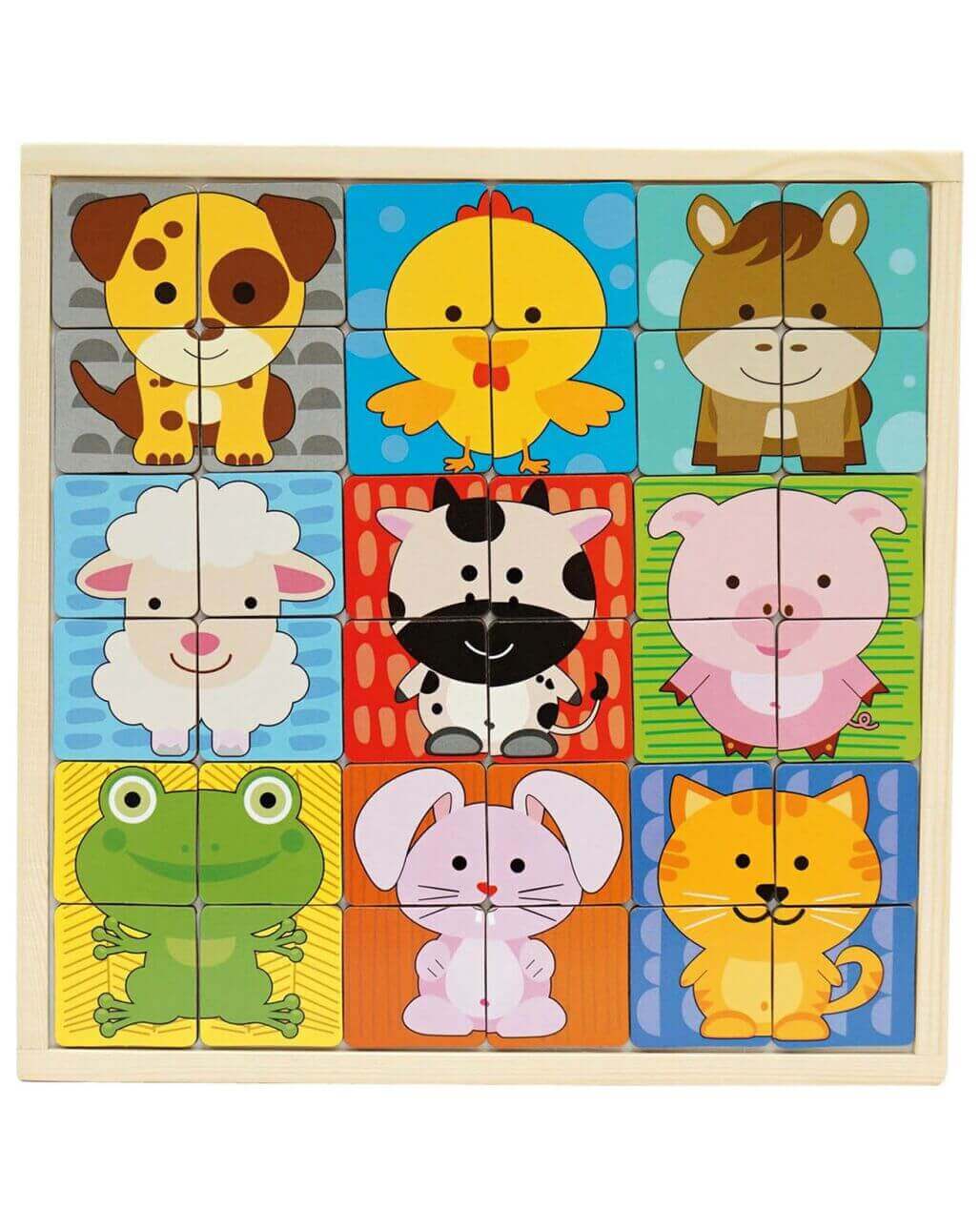 First Learning - Puzzle magnétique et son ardoise en bois - animaux, ardoise, motricité fine, puzzle