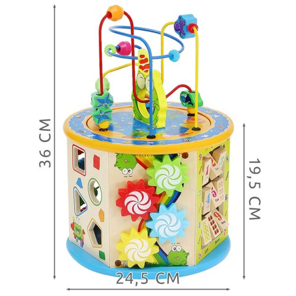 Kruzzel - Cube d'activités  en bois 8 en 1 - Dès 3 ans