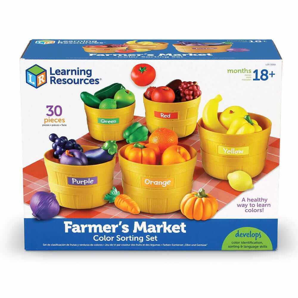 Learning Resources - Jeu de Tri et Couleurs " Le Marché des Fermiers!" - couleurs, Fruits, Légumes, tri