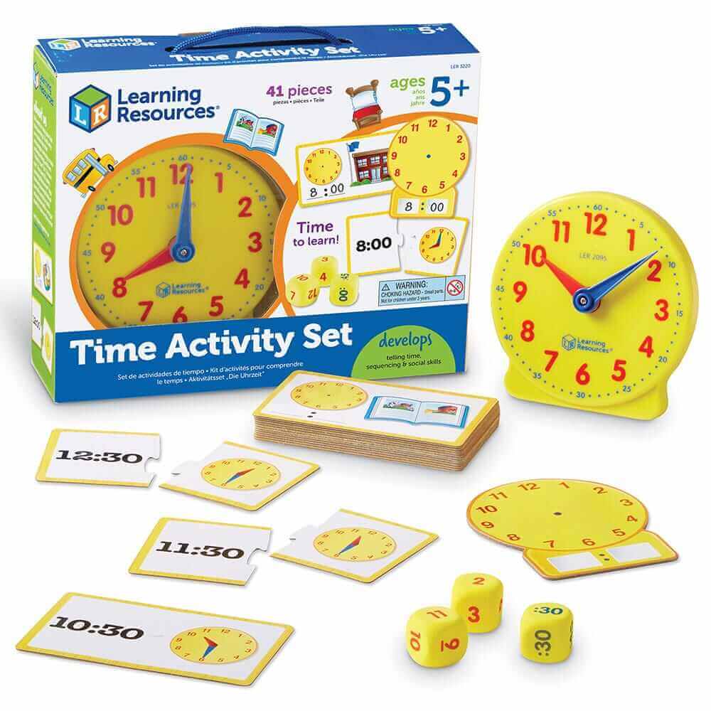 Learning Resources - Kit d'activités "Apprendre l'heure" - heure, heures, J'apprends l'Heure, minutes, Se Repérer Dans le Temps, temps