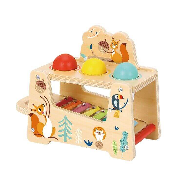 Tooky Toys - Banc "Pound & Tap" - A partir de 12 mois - banc à marteler, couleurs, xylophone, à marteler, éveil musical