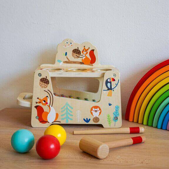 Tooky Toys - Banc "Pound & Tap" - A partir de 12 mois - banc à marteler, couleurs, xylophone, à marteler, éveil musical