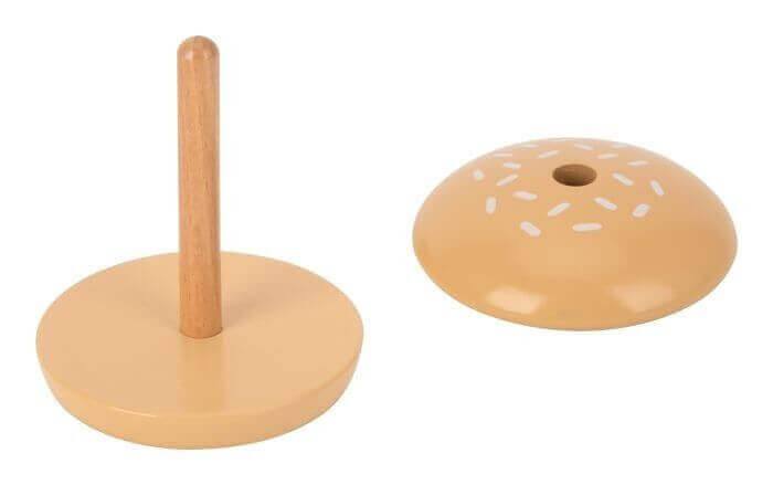 Tooky Toys - Montessori Puzzle Burger à empiler - A partir de 3 ans - burger, logique, mathématique, mathématiques, suite, suite logique, à empiler