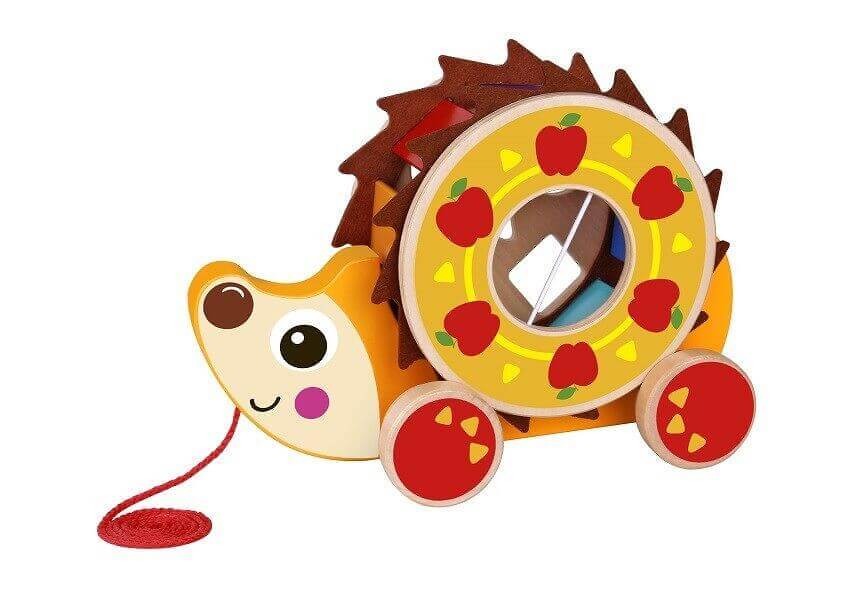 Tooky Toys - Hérisson à tirer "Trieur de formes" - A partir de 12 mois - couleurs, formes, jouet à tirer, trieur de formes