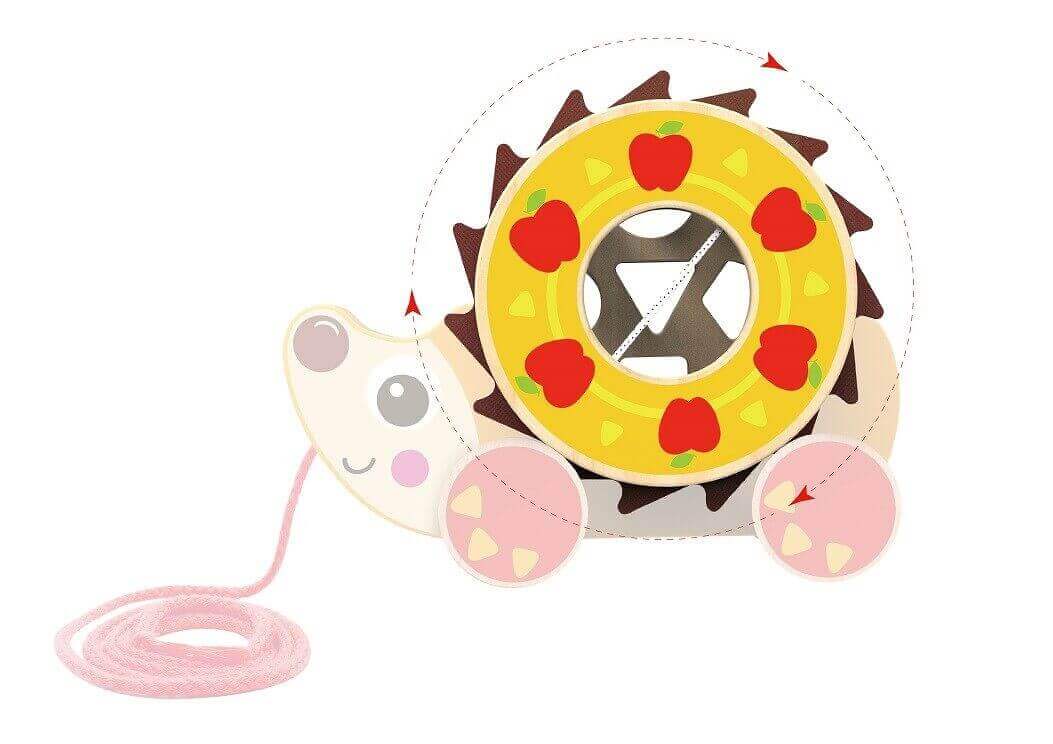 Tooky Toys - Hérisson à tirer "Trieur de formes" - A partir de 12 mois - couleurs, formes, jouet à tirer, trieur de formes