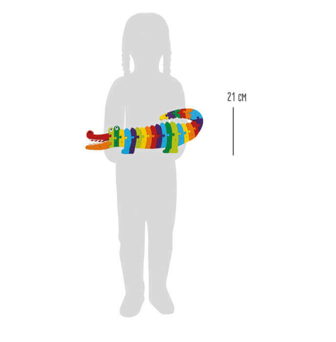 Small Foot - Puzzle ABC Crocodile - A partir de 3 ans - alphabet, couleurs, motricité fine, puzzle