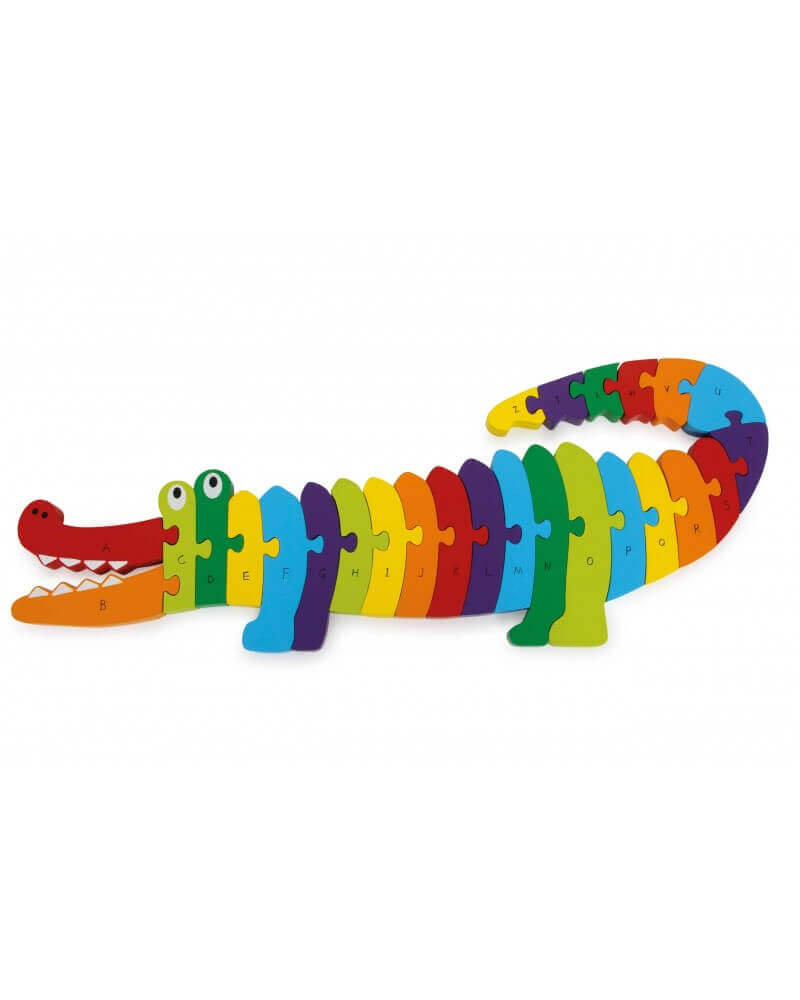 Small Foot - Puzzle ABC Crocodile - A partir de 3 ans - alphabet, couleurs, motricité fine, puzzle