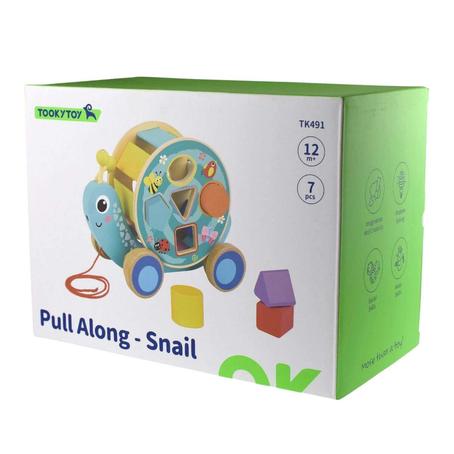 Tooky Toys - Tortue à tirer "Trieur de formes" - A partir de 12 mois - couleurs, formes, jouet à tirer, trieur de formes