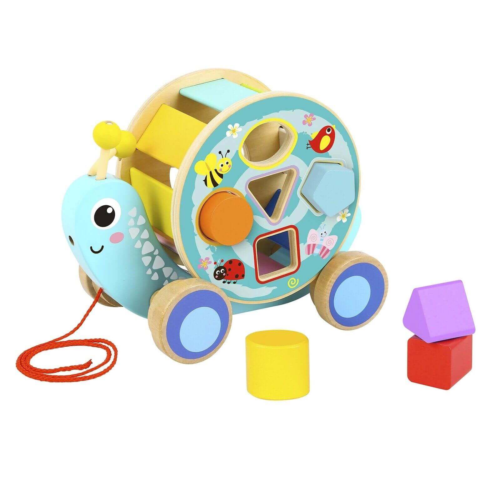 Tooky Toys - Tortue à tirer "Trieur de formes" - A partir de 12 mois - couleurs, formes, jouet à tirer, trieur de formes