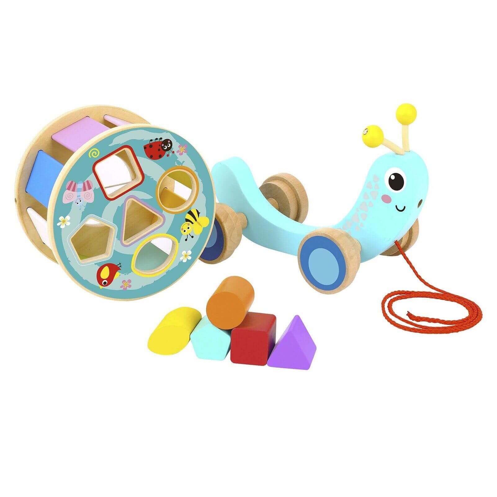 Tooky Toys - Tortue à tirer "Trieur de formes" - A partir de 12 mois - couleurs, formes, jouet à tirer, trieur de formes