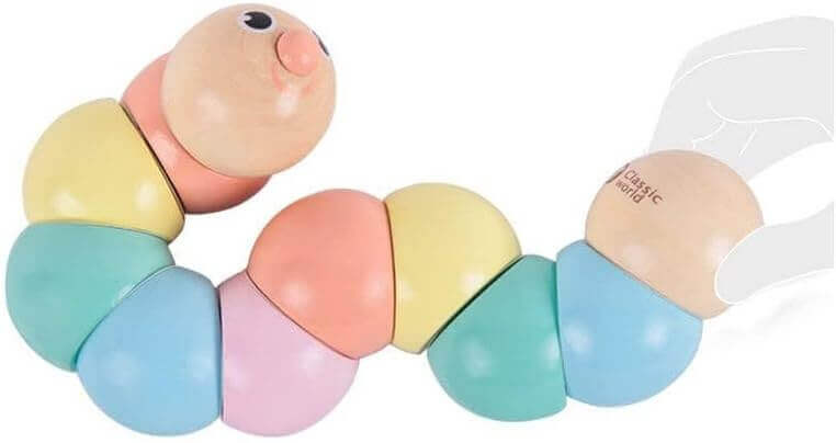 Classic World - Chenille articulée - bois, chenille, jouet eveil