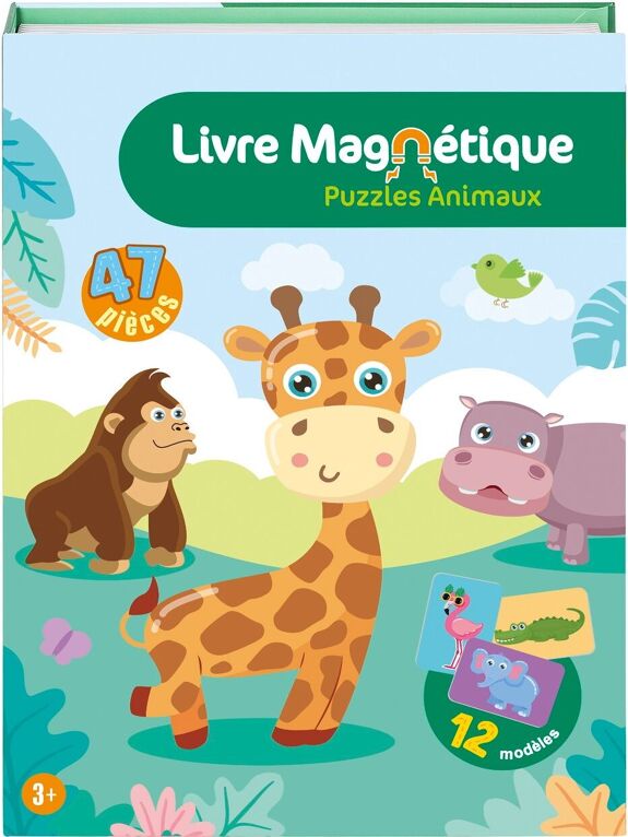 WDK - Livre Magnétique "Puzzle Les Animaux de la Savane" 47 magnets - Dès 3 ans