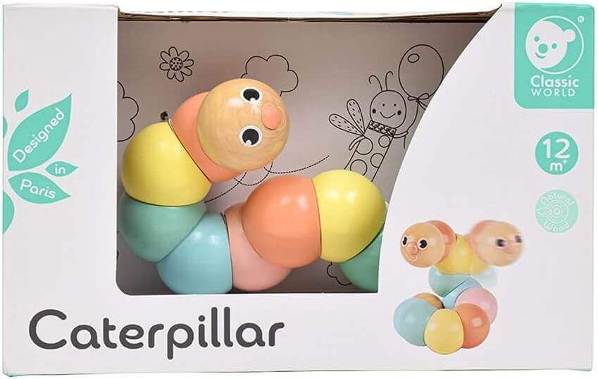 Classic World - Chenille articulée - bois, chenille, jouet eveil