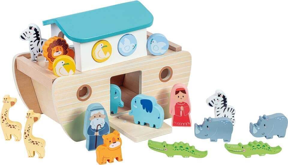WDK Partner - Trieur de forme "Arche de Noé" - A partir de 18 mois - arche de noé, bois, couleurs, formes, trieur de formes