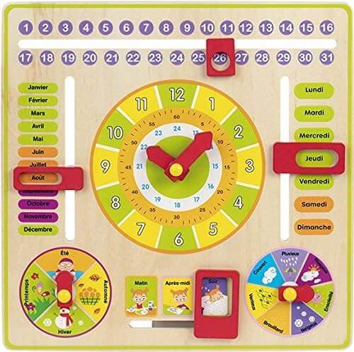 WDK - Calendrier Perpétuel - A partir de 5 ans - calendrier, heure, horloge, jours de la semaine, mois, météo, saison