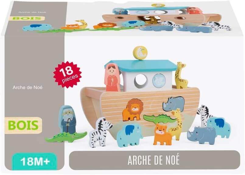 WDK Partner - Trieur de forme "Arche de Noé" - A partir de 18 mois - arche de noé, bois, couleurs, formes, trieur de formes