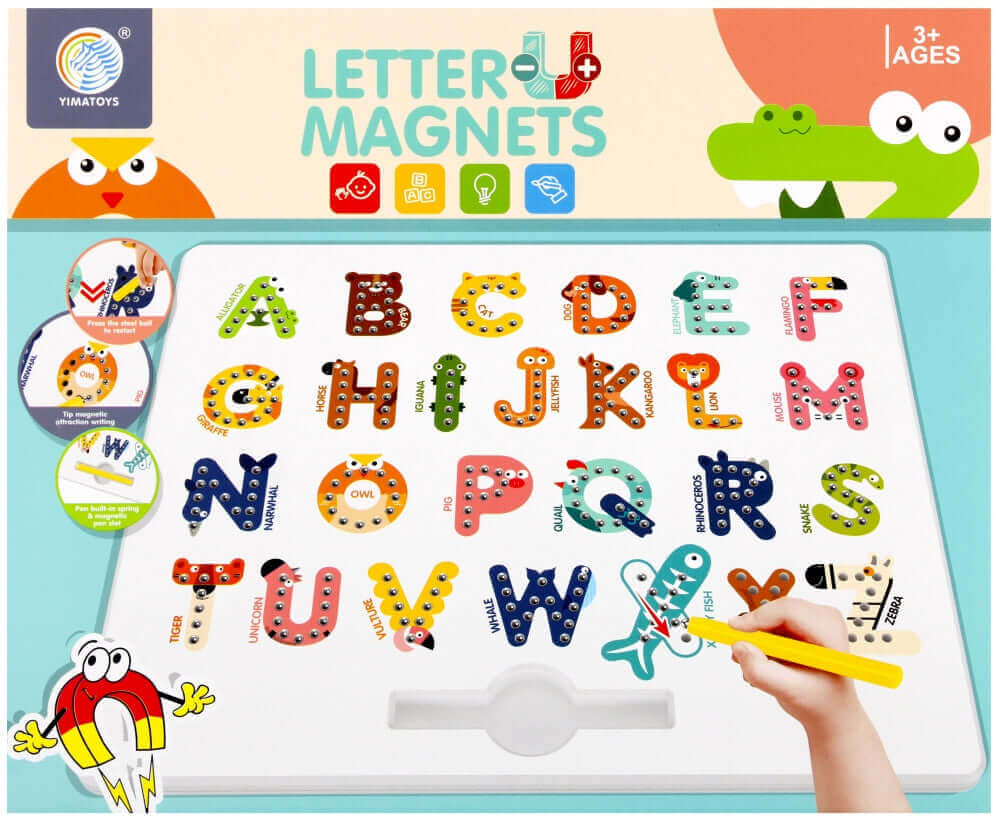 Méga Créative - Planche Magnétique d'écriture "Lettres Alphabet" - alphabet, magnétique, tableau, écriture