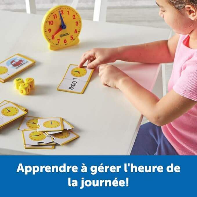 Learning Resources - Kit d'activités "Apprendre l'heure" - heure, heures, J'apprends l'Heure, minutes, Se Repérer Dans le Temps, temps