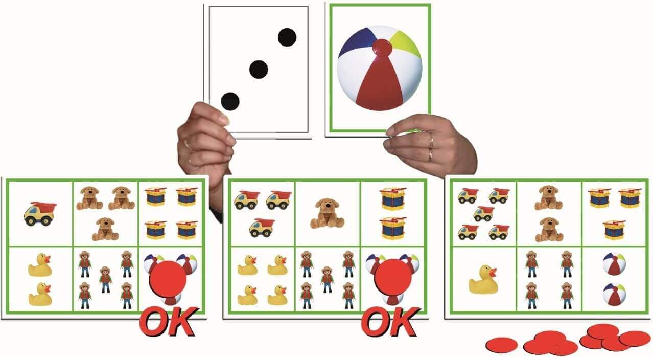 Akros - Coffret maternelle Loto : Découvrir les nombres de 1 à 10 - J'apprends à compter, loto, nombres, quantité