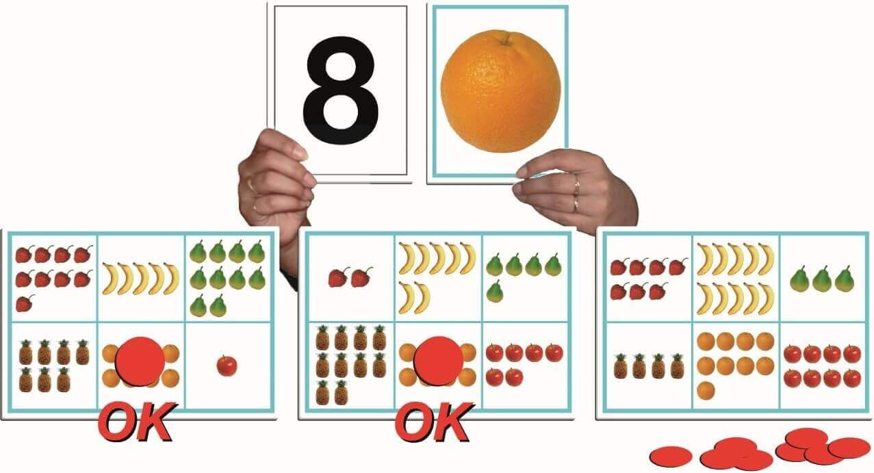 Akros - Coffret maternelle Loto : Découvrir les nombres de 1 à 10 - J'apprends à compter, loto, nombres, quantité