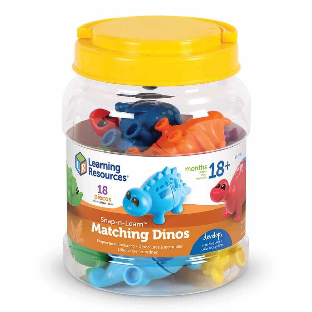 Learning Resources -Jeux d'assemblage Dinosaures " Snap'n Learn" - A partir de 18 mois - couleurs, formes, Jeux d'assemblage, motricité fine