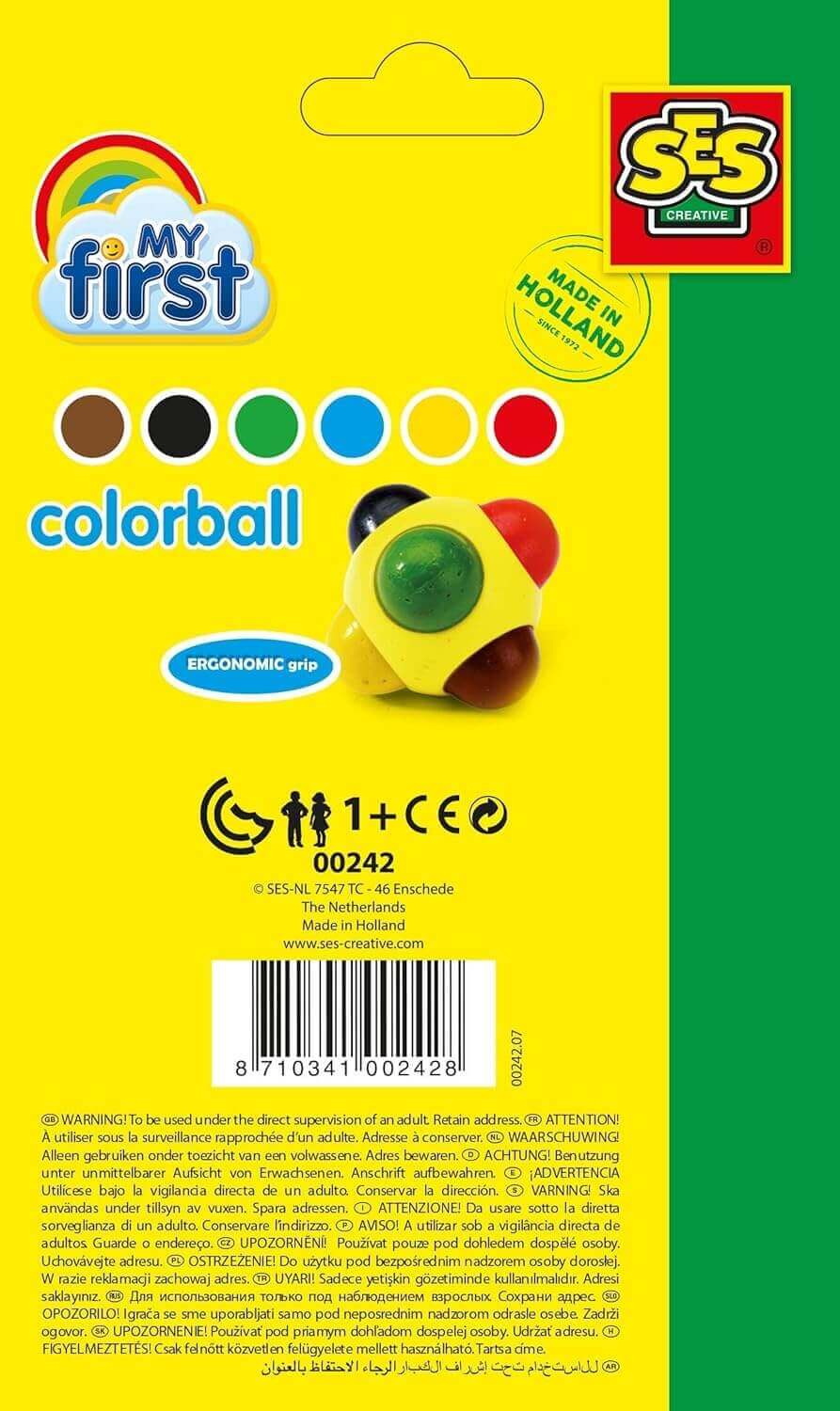 SES Créative - Mon premier crayon ergonomique "Colorball" - A partir de 1 an - couleurs, crayon ergonomique, motricité fine