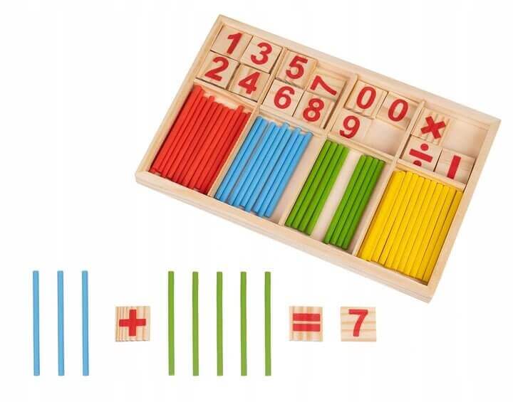 Kruzzel - Coffret bâton de calcul "Je comprends les maths" - addition, bâton de comptage, compter, division, mathématiques, multiplication, soustraction