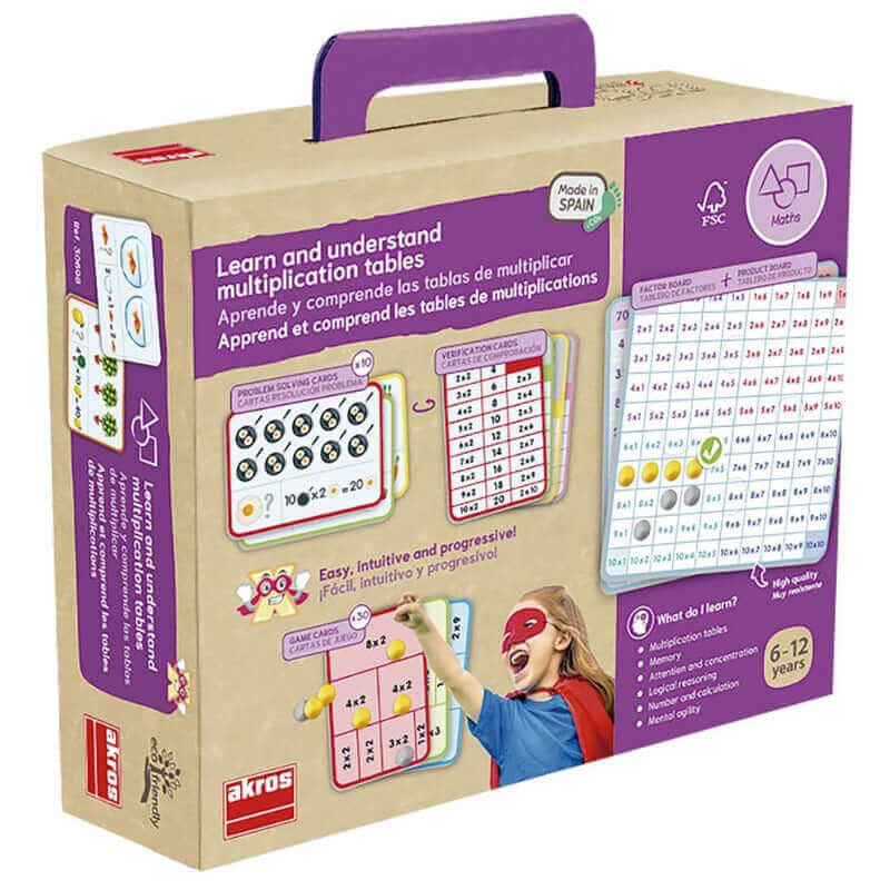 Akros - Apprends et comprends les tables de multiplications - J'apprends à compter, Tables de multiplication