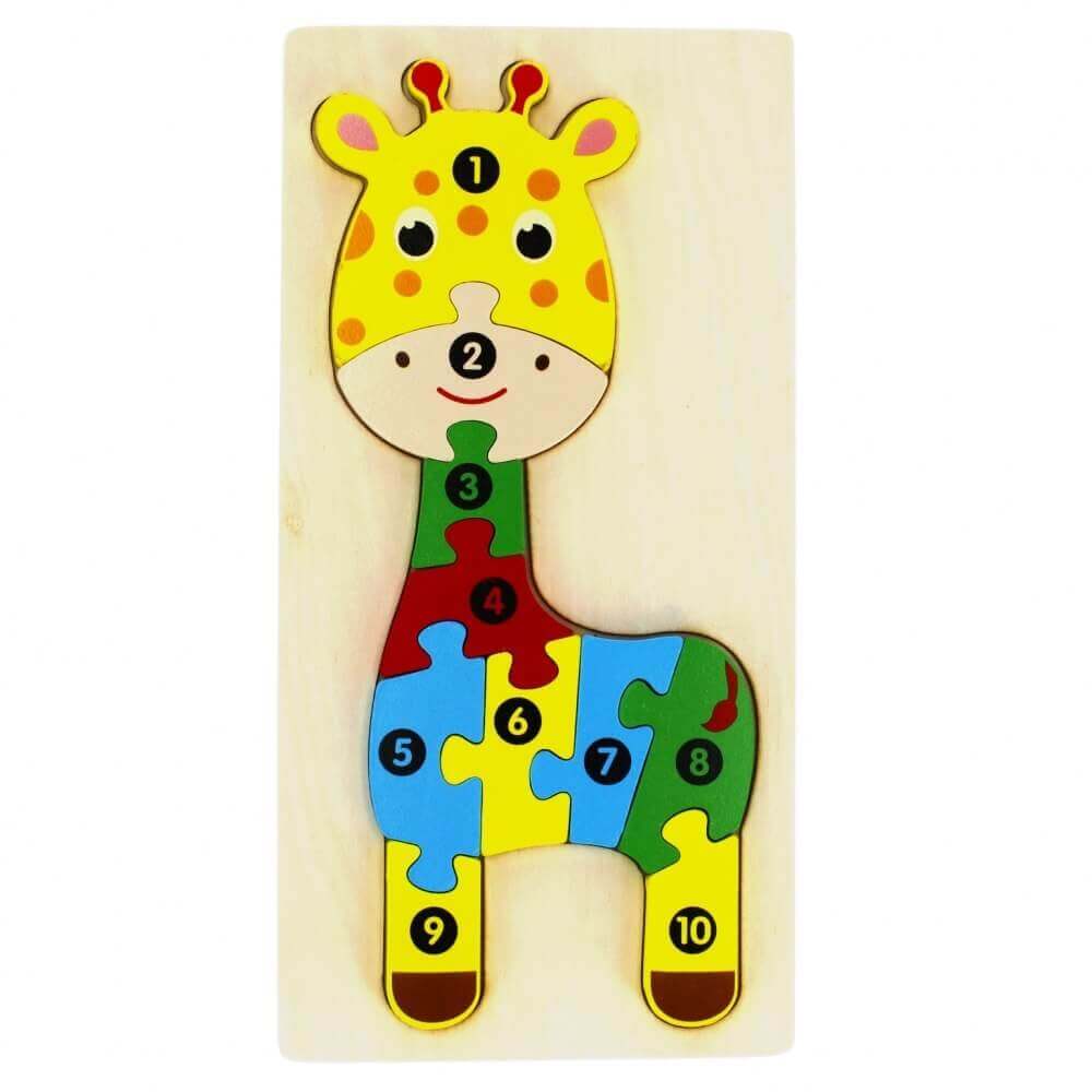 Méga Créative - Puzzle Girafe "j'apprends à compter" - chiffres, compter, motricité fine, puzzle