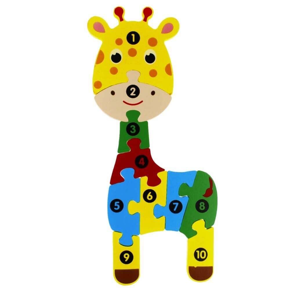 Méga Créative - Puzzle Girafe "j'apprends à compter" - chiffres, compter, motricité fine, puzzle