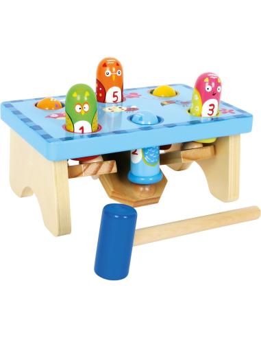 Small Foot - Banc à marteler "Tape sur l'oiseau" - A partir de 12 mois - banc, marteau, à marteler