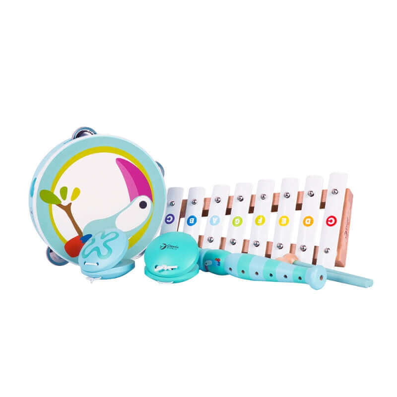 Classic World - Ensemble musical "Toucan" - castagnettes, eveil musicale, musique, tambourin, xylophone