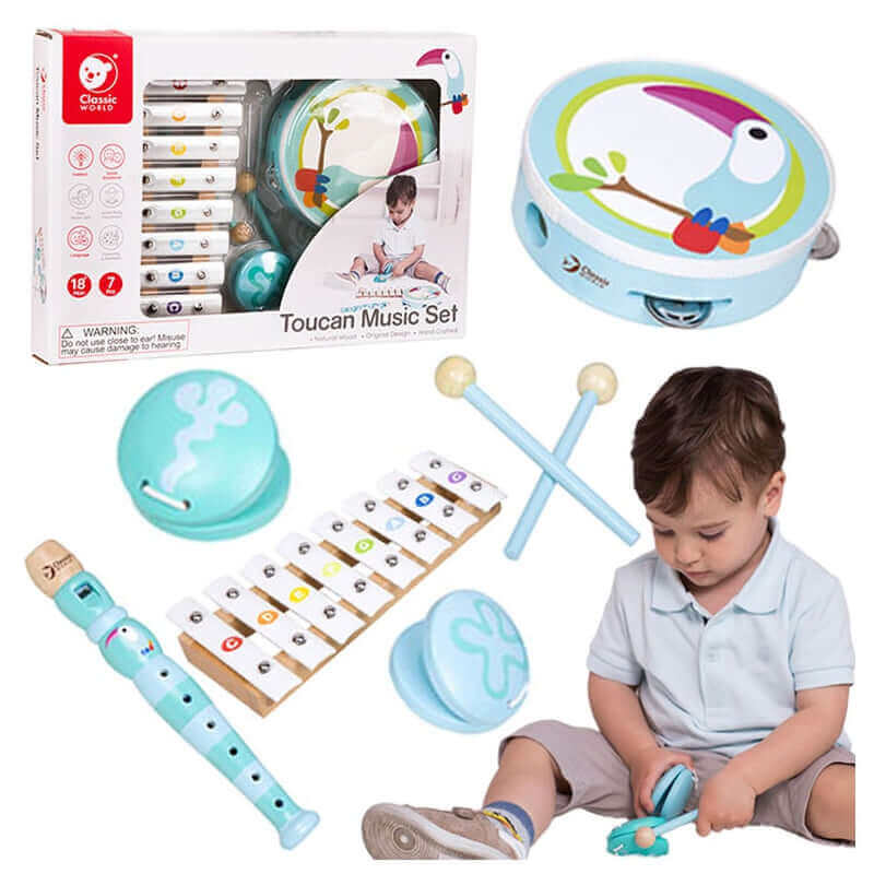 Classic World - Ensemble musical "Toucan" - castagnettes, eveil musicale, musique, tambourin, xylophone