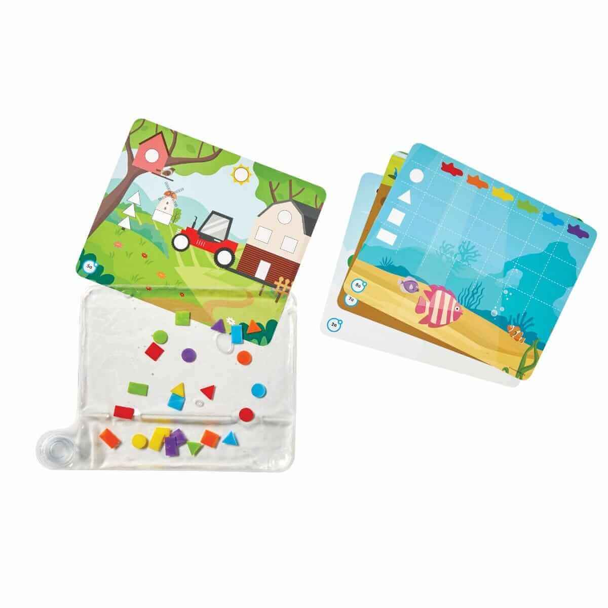 Learning Resources - Plateau sensoriel " Couleurs et Formes" - couleurs, formes, motricité fine, sensoriel, toucher, vue