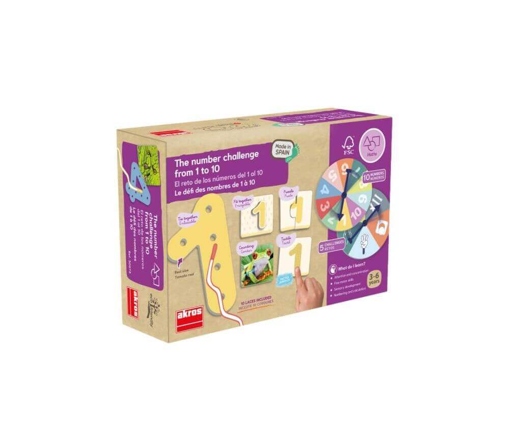 Akros - Le Défi des nombres de 1 à 10 - Découverte des nombres, J'apprends à compter, motricité fine, sensoriel