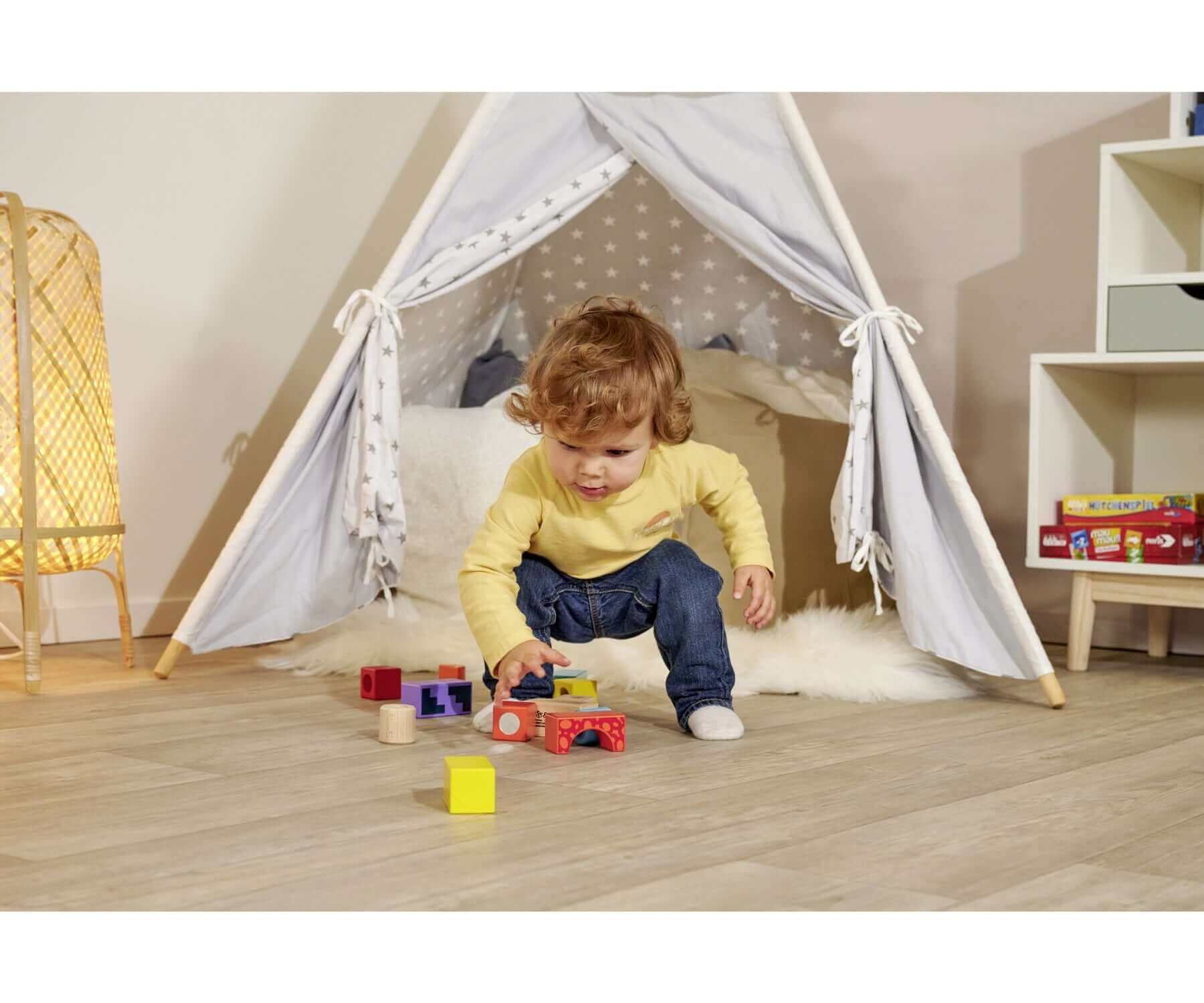 Eichorn - Cubes sensoriels de construction "Sound bloc" - animaux, cubes, multi sensoriels, à empiler