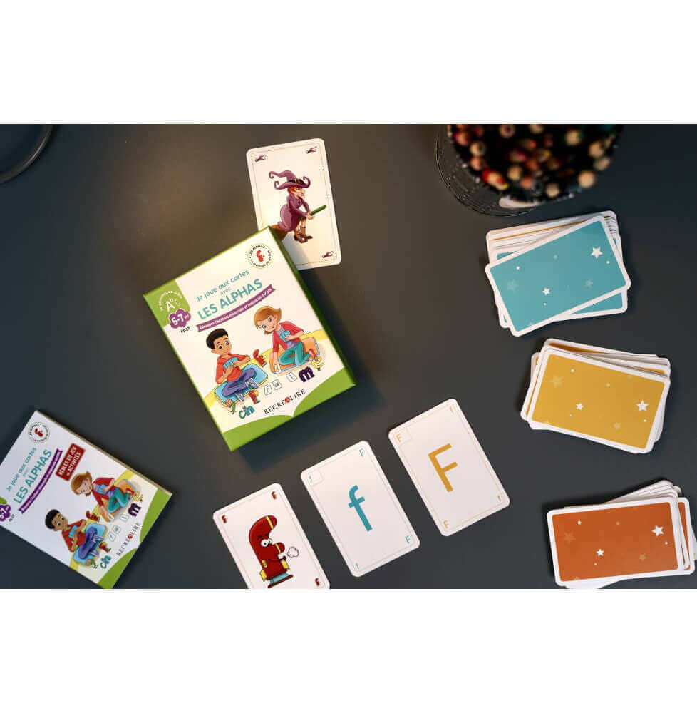Récréalire - Je joue aux cartes avec Les Alphas - 86 cartes pour découvrir les différents types d'écriture - Dès 5 ans GS CP - alphas, lecture