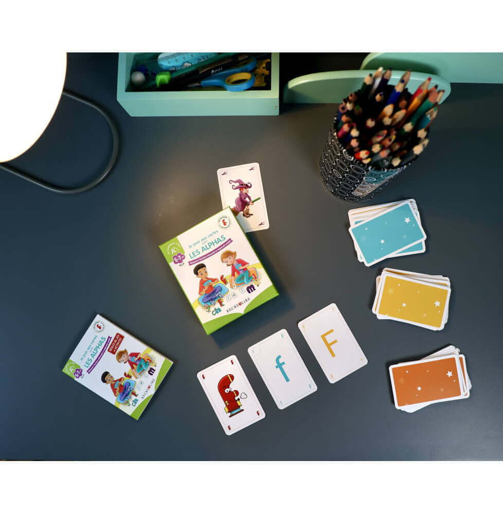 Récréalire - Je joue aux cartes avec Les Alphas - 86 cartes pour découvrir les différents types d'écriture - Dès 5 ans GS CP - alphas, lecture