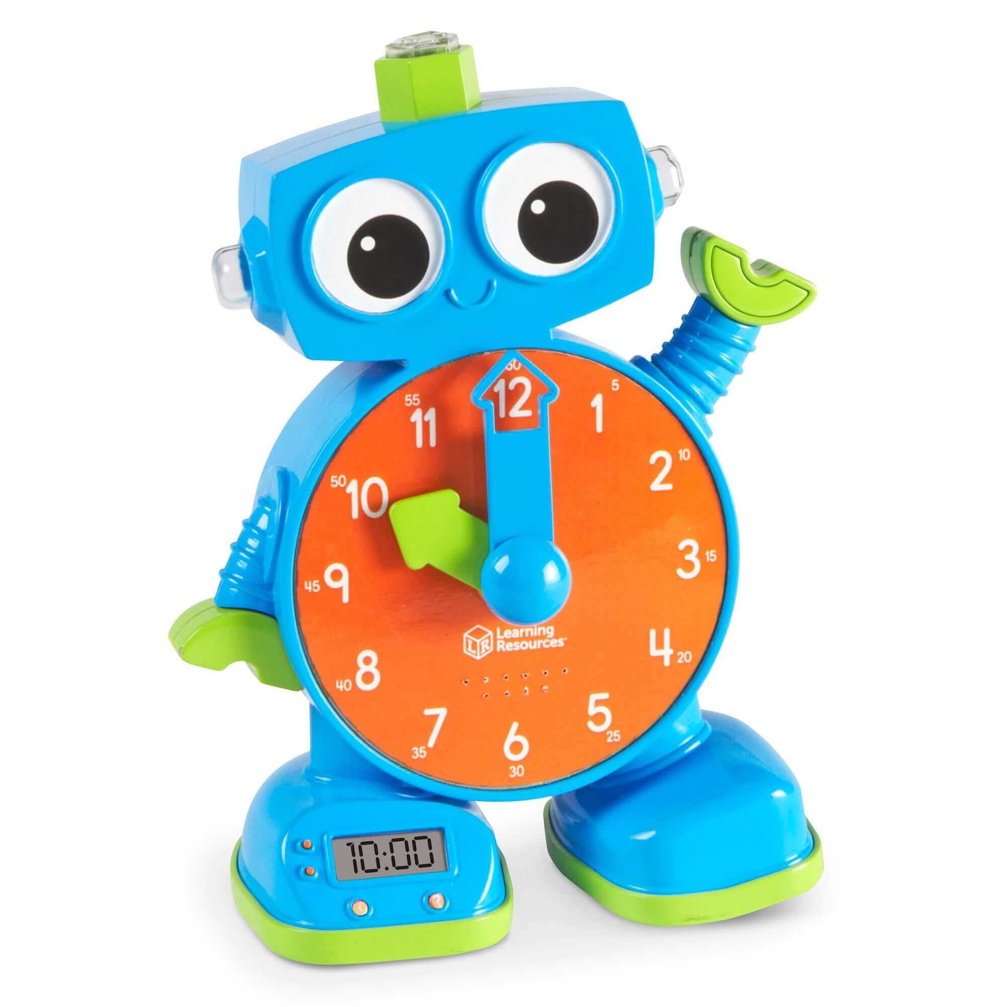 Learning Ressources - Réveil et Horloge d'apprentissage en Anglais "Tock" - A partir de 3 ans - heures, robot, réveil, veilleuse