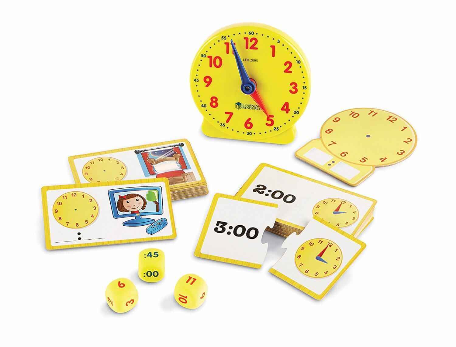 Learning Resources - Kit d'activités "Apprendre l'heure" - heure, heures, J'apprends l'Heure, minutes, Se Repérer Dans le Temps, temps