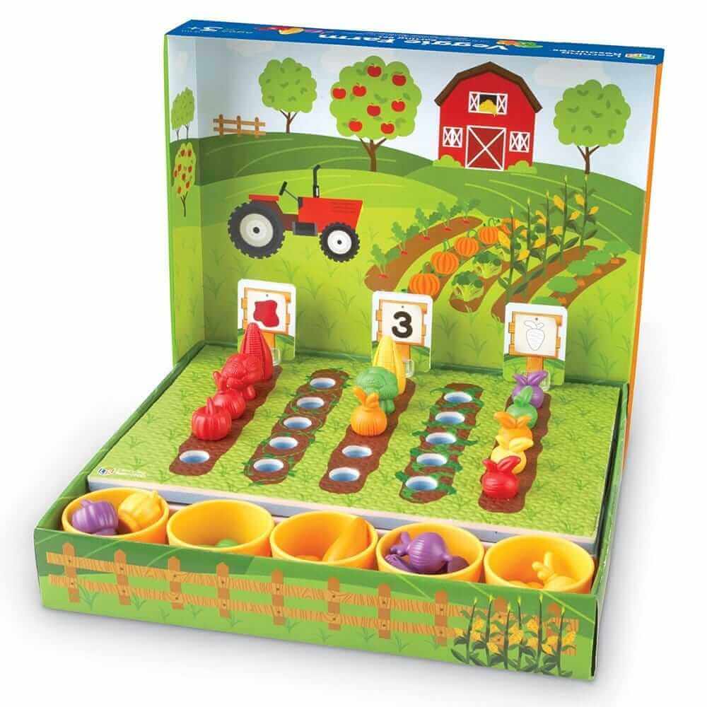 Learning Resources - Tri par Couleurs, Formes et Quantité " Le Potager" - Apprendre à compter, couleurs, fruits, tri, vocabulaire