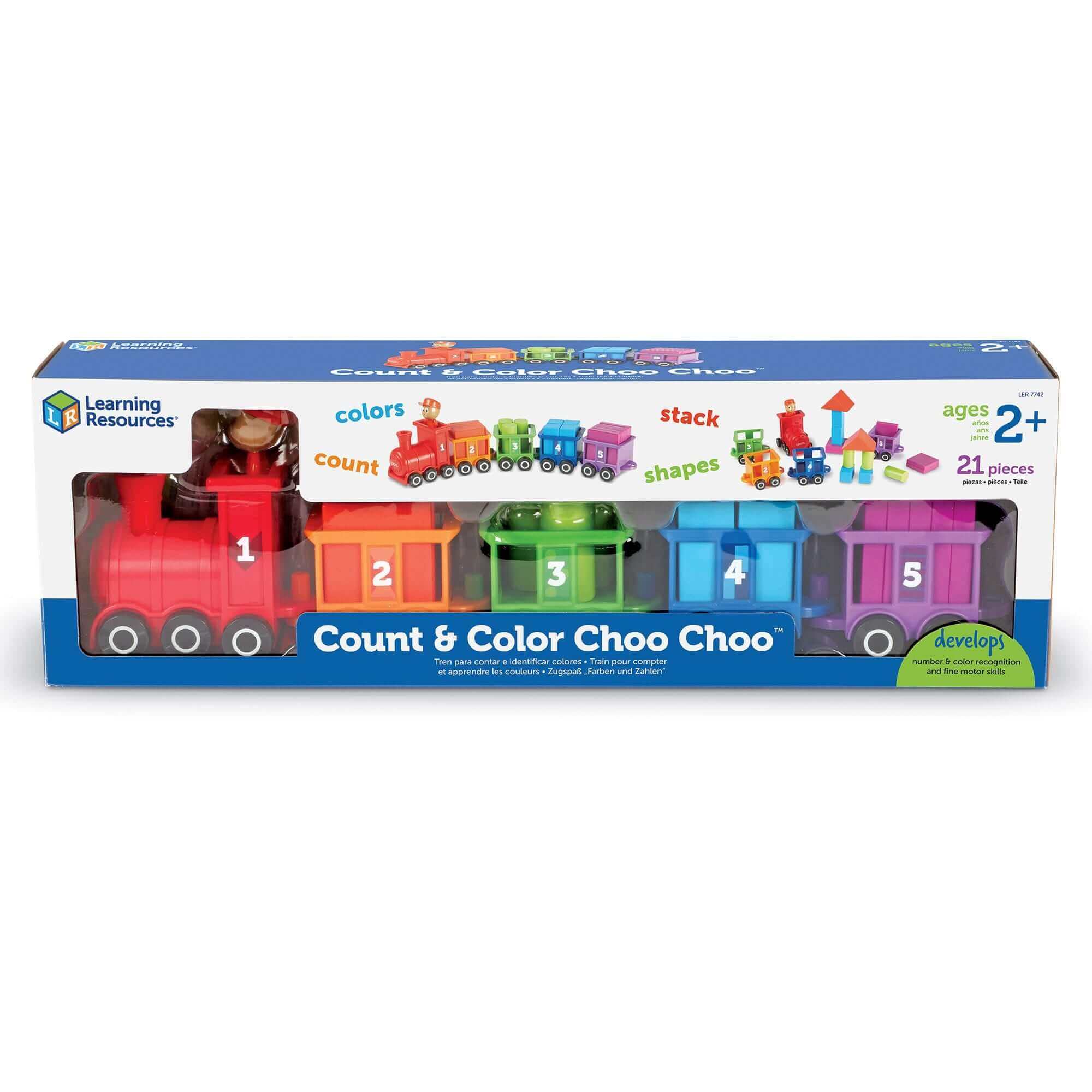 Learning Resources -Le Train des Chiffres et des Couleurs "Choo Choo" - calcul, chiffres, couleurs, J'apprends à compter