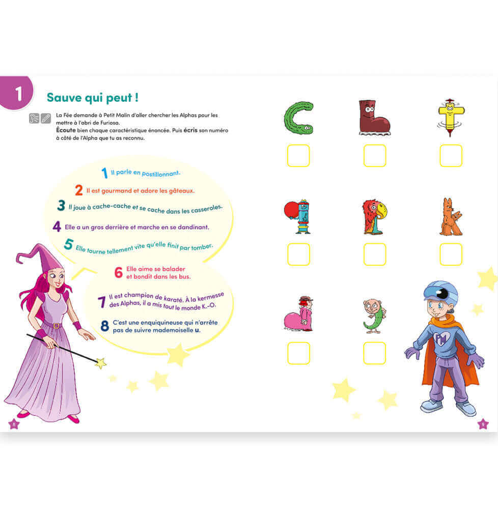 Récréalire - Mon cahier d'activités "Je commence à lire" Les Alphas - A partir de 5 ans (Grande section/CP) - graphisme, lecture, motricité fine, sons, tracé