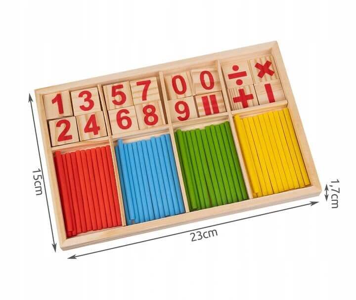 Kruzzel - Coffret bâton de calcul "Je comprends les maths" - addition, bâton de comptage, compter, division, mathématiques, multiplication, soustraction
