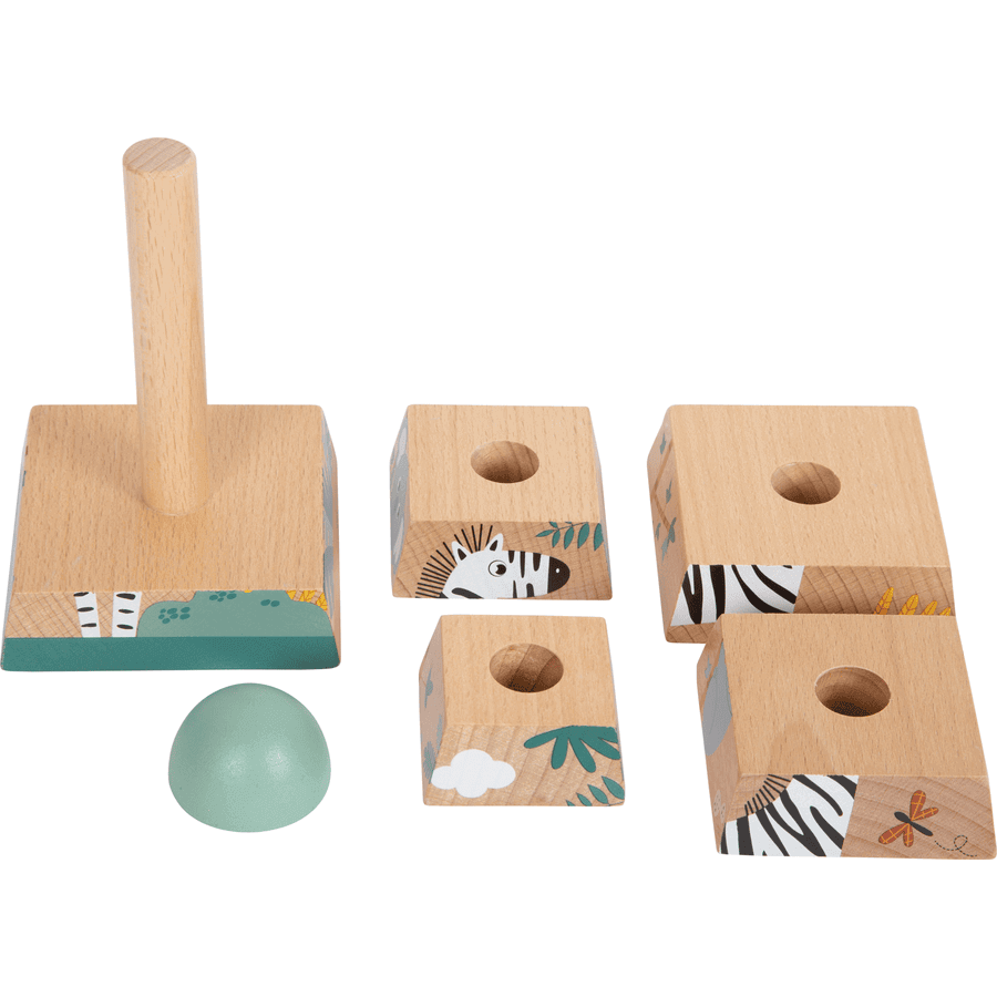 Small Foot - Tour à empiler "Safari" - à partir de 1 an - assemblage, pyramide, tour, à empiler